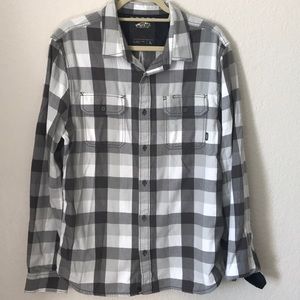 Men’s grey and white flannel shirt